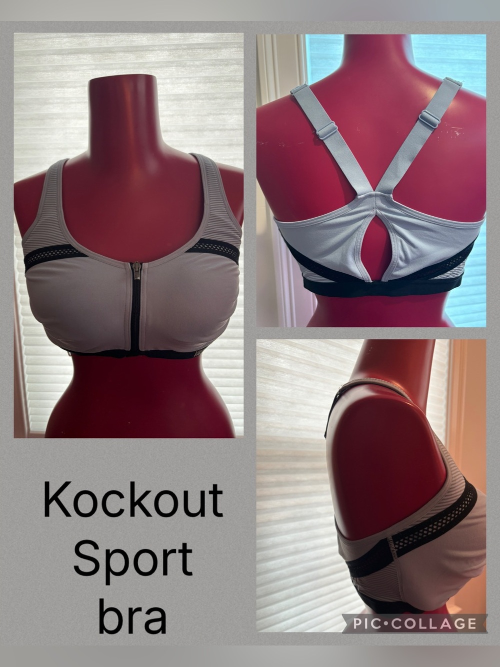 Victoria’s Secret blue knockout front closure max support sports bra 34DDD